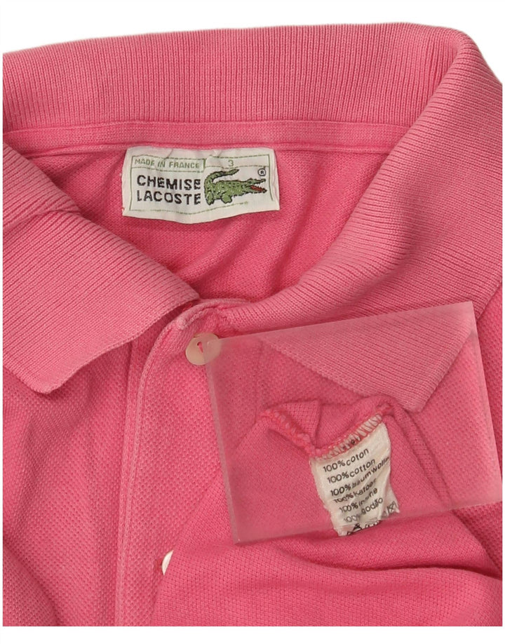 Camisa polo masculina Lacoste tamanho 3 pequeno algodão rosa