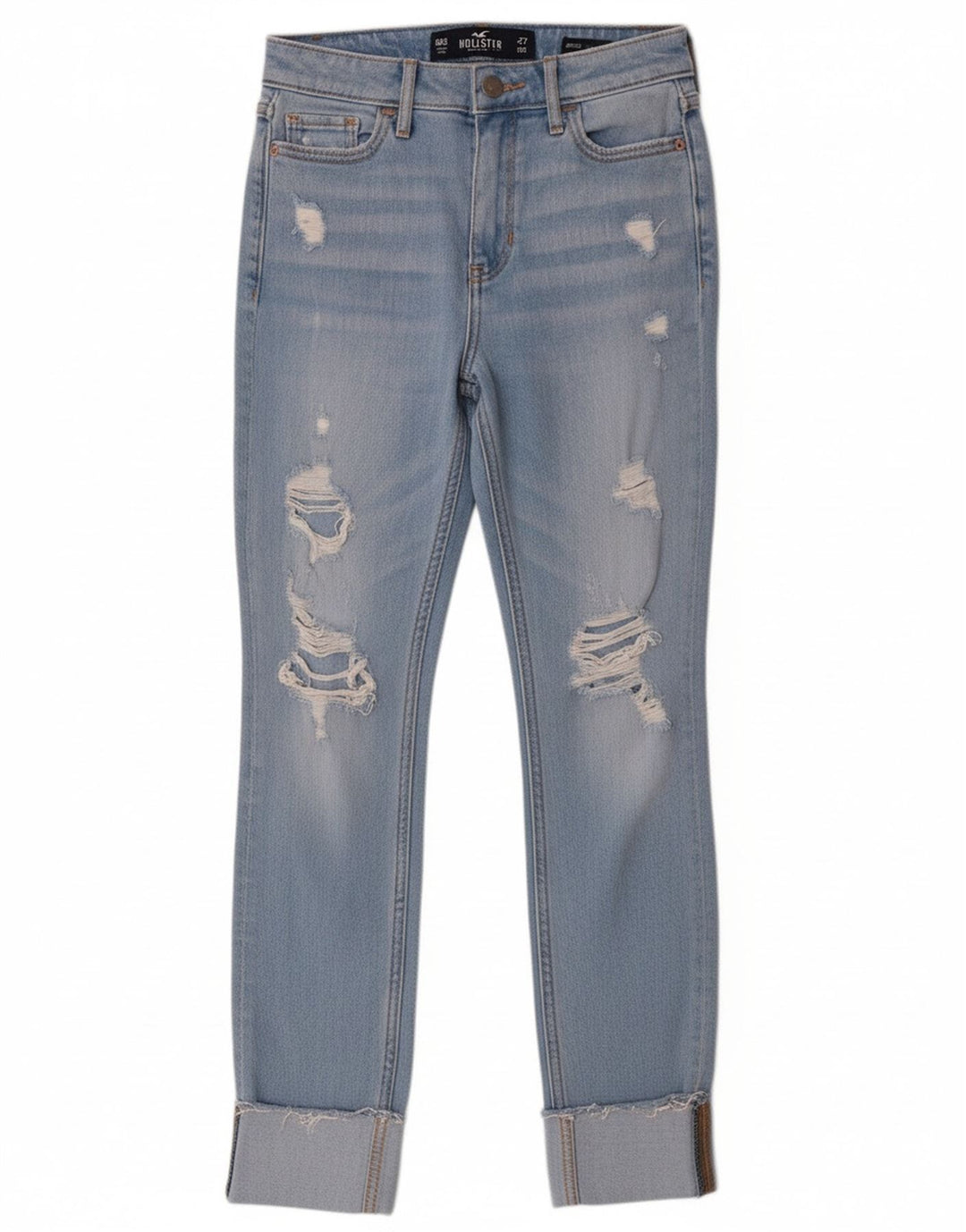 Calça jeans skinny feminina HOLLISTER Califórnia cintura alta US 00 2XS W23 L26 azul