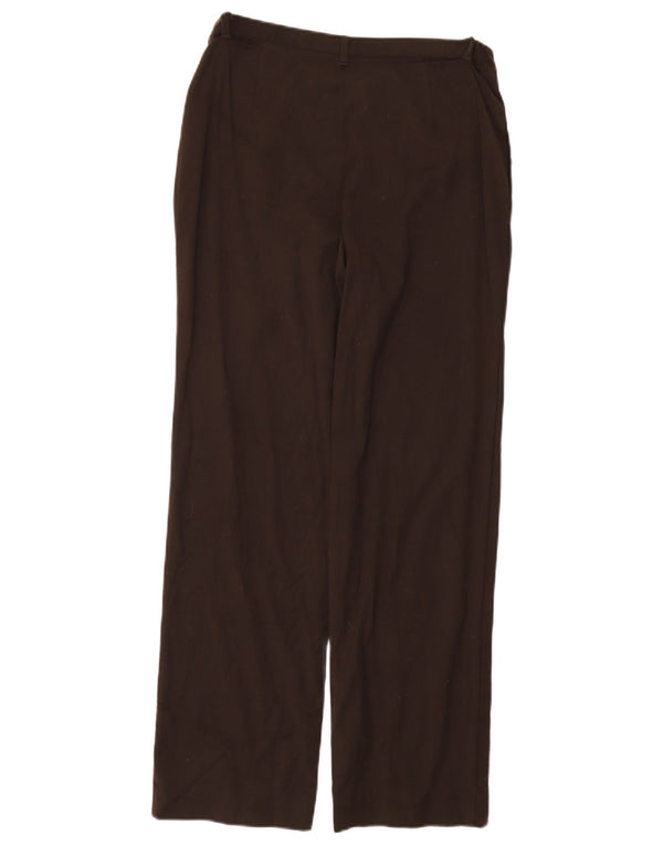 Calça casual feminina de cintura alta Benetton IT 46 grande W30 L30 marrom