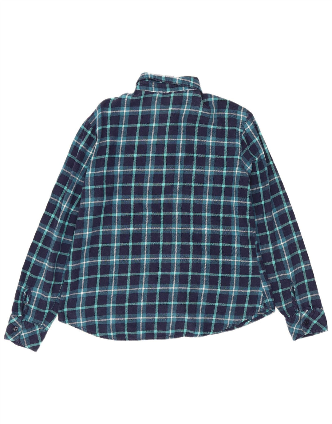Camisa feminina de flanela LEE Riders Reino Unido 14 xadrez azul marinho médio