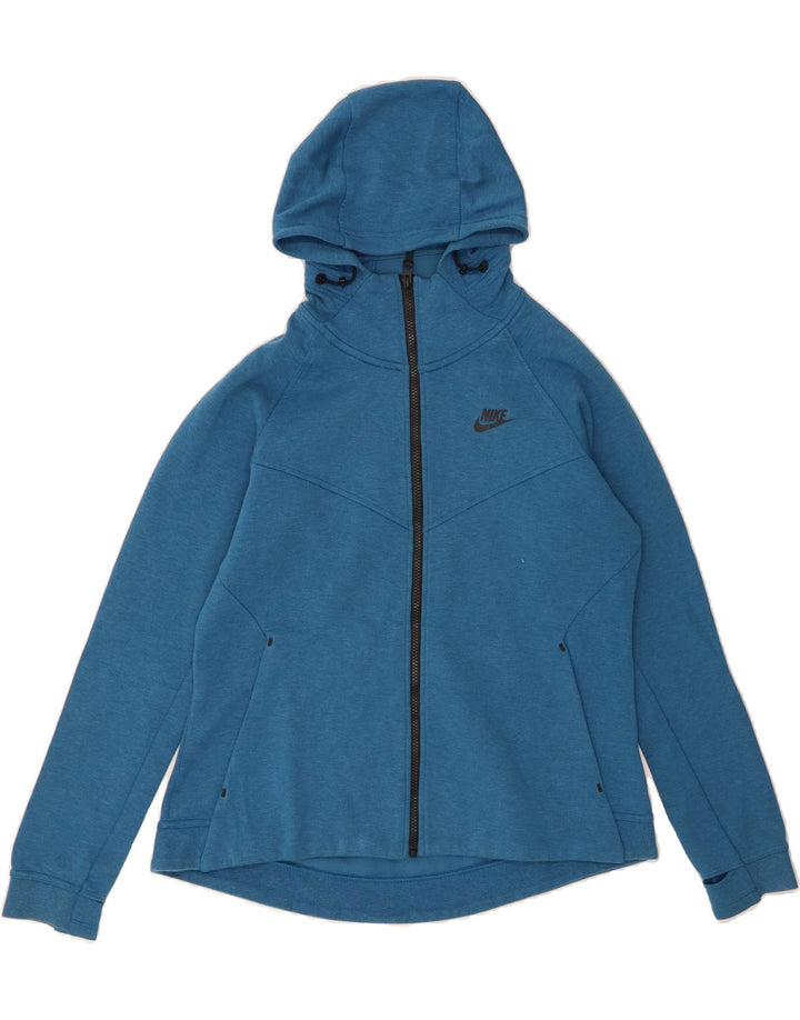 NIKE Womens Zip Hoodie Sweater UK 16 Large Blue Cotton Vintage Nike and Second-Hand Nike from Messina Hembry 