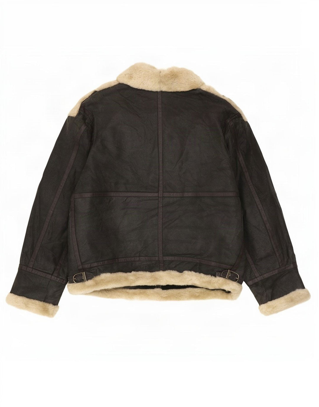 Jaqueta masculina Shearling Quebec Reino Unido 42 XL couro preto