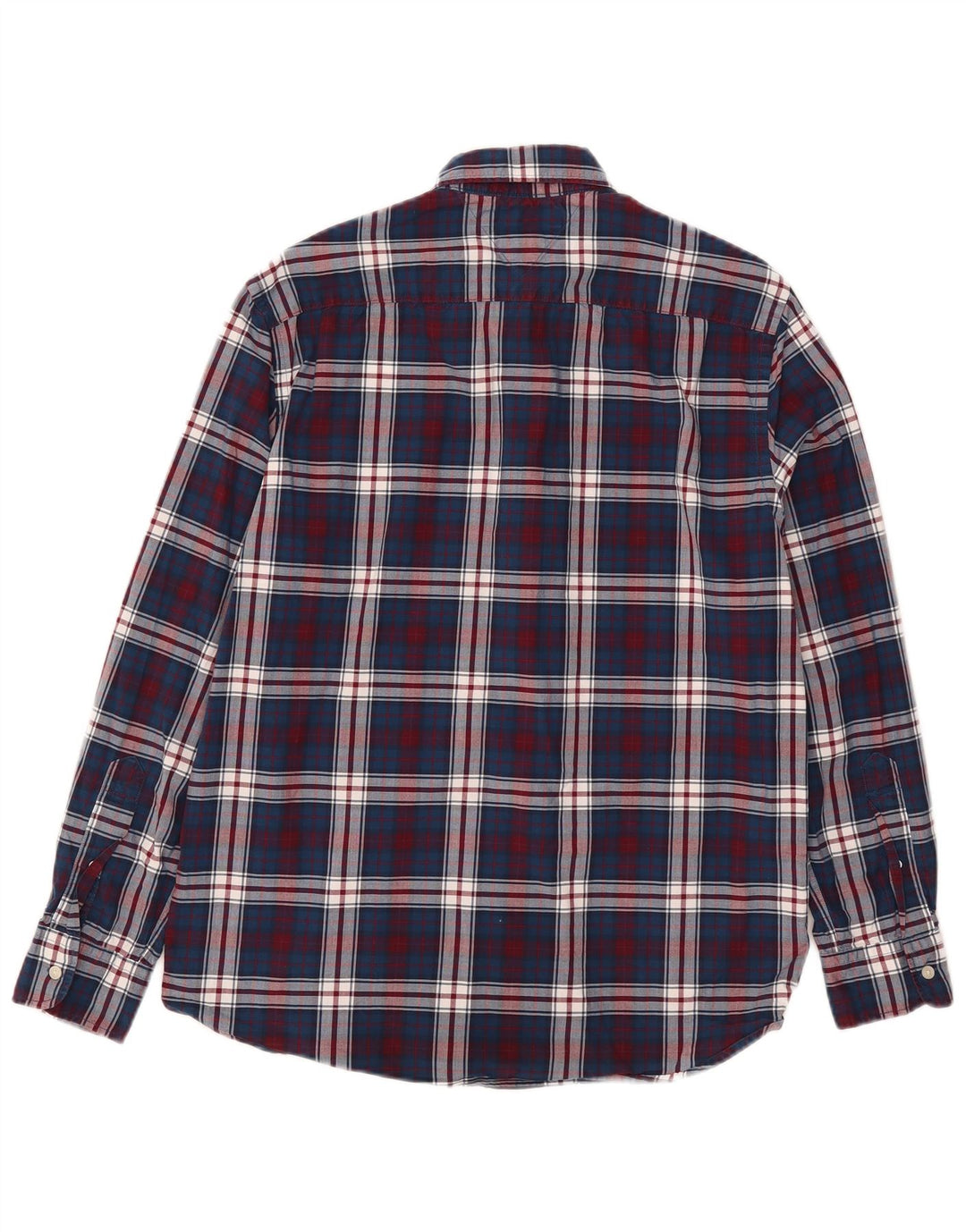 Camisa masculina Tommy Hilfiger Flex Regular Fit grande algodão xadrez azul marinho