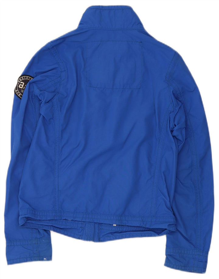 Jaqueta bomber masculina Abercrombie & Fitch 7-8 anos grande nylon azul