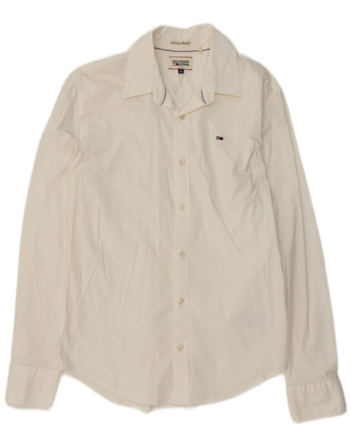 Camisa masculina Tommy Hilfiger de algodão branco médio