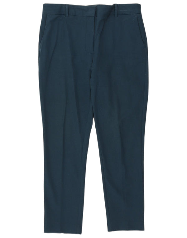 Calça feminina de cintura alta Marks & Spencer Reino Unido 14 grande W34 L27 azul