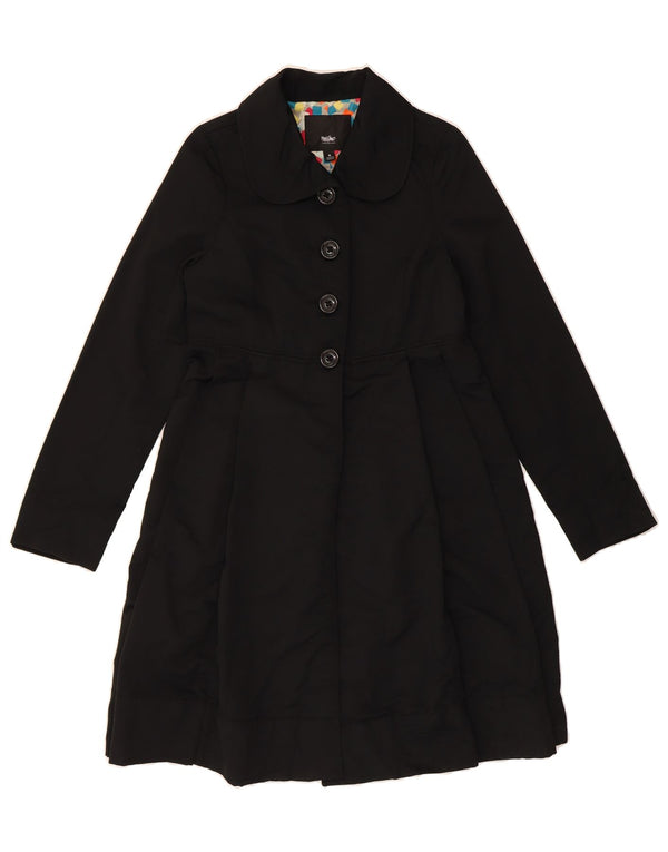 Trench Coat feminino MOSSIMO Reino Unido 10 pequeno algodão preto