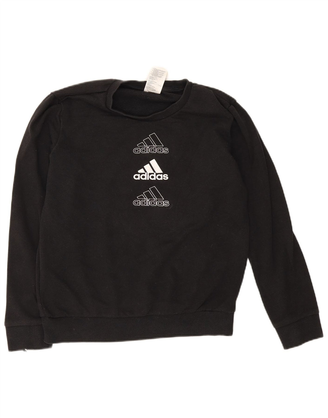 Adidas feminino gráfico oversized moletom jumper reino unido 8/10 pequeno preto