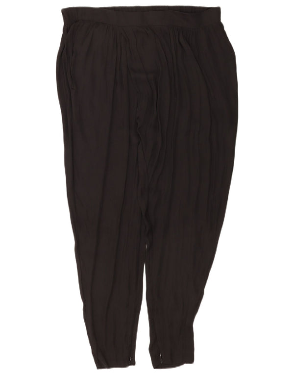 Calça chino feminina Benetton UK 12 médio W34 L26 poliéster preto