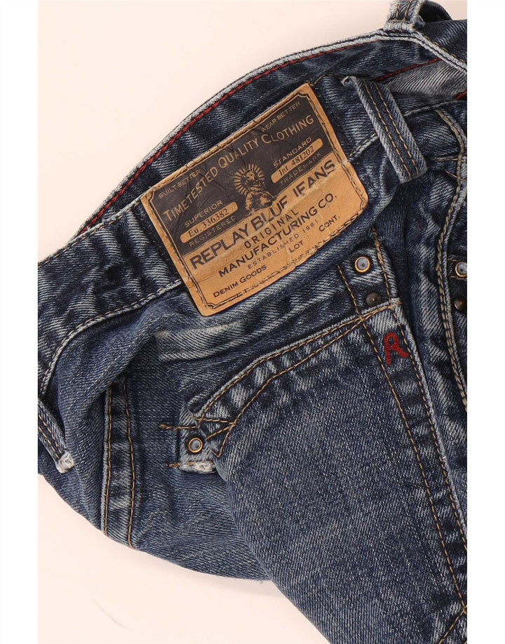 Replay Mens Billstrong Straight Jeans W38 L35 Azul