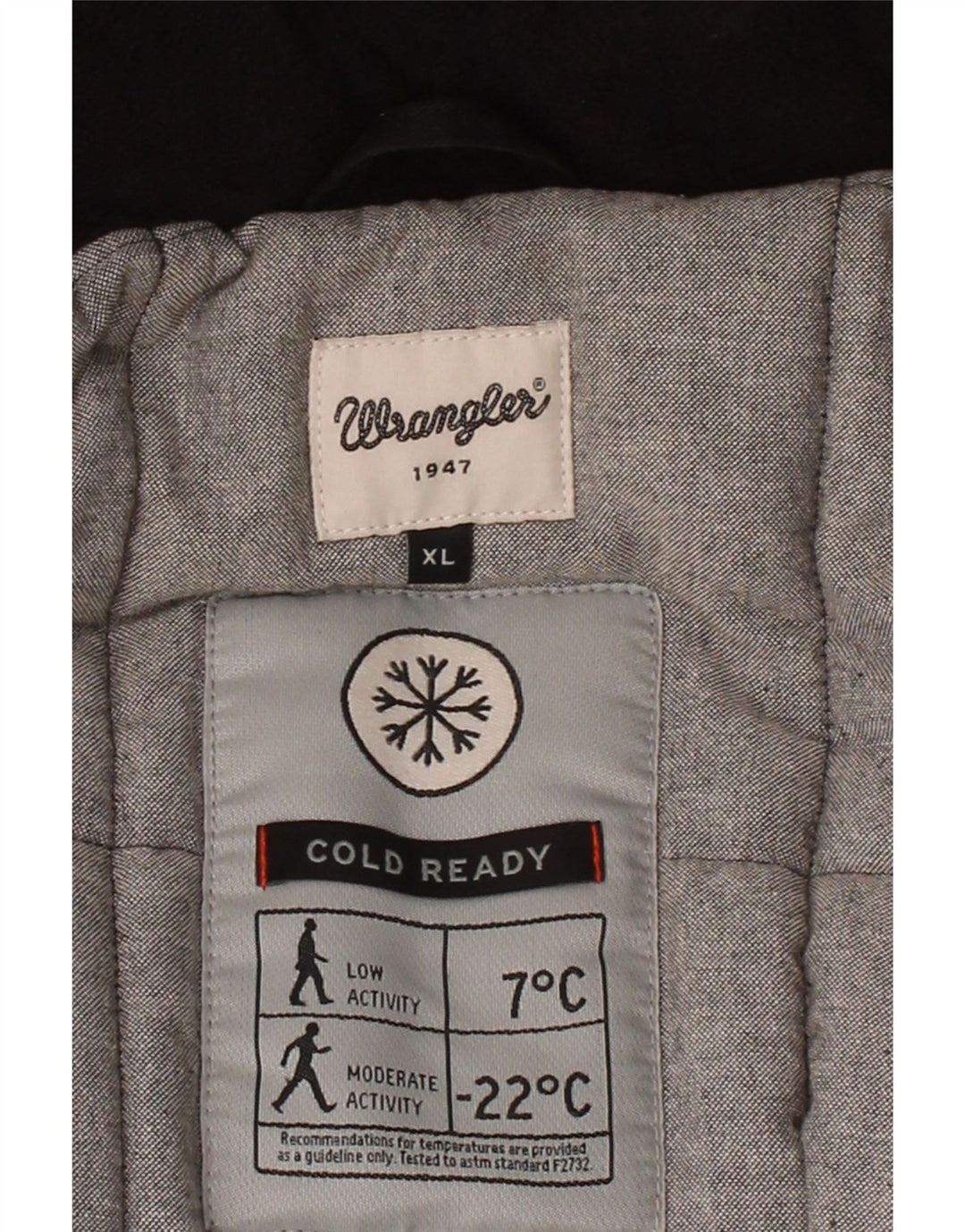 Jaqueta acolchoada masculina WRANGLER UK 42 XL algodão preto