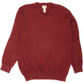 L.L.BEAN Mens Tall V-Neck Jumper Sweater Large Burgundy Cotton Vintage L.L.Bean and Second-Hand L.L.Bean from Messina Hembry 