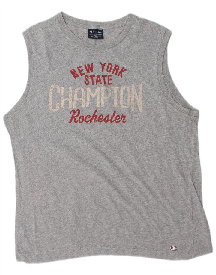 Colete gráfico masculino Champion Top cinza médio manchado