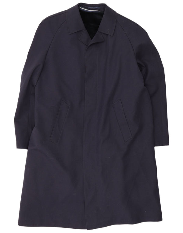 Trench Coat Vintage Masculino UK 40 Grande Azul Marinho