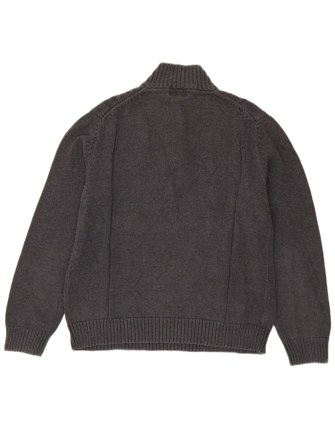 Suéter masculino CALVIN KLEIN com zíper e gola em algodão cinza médio