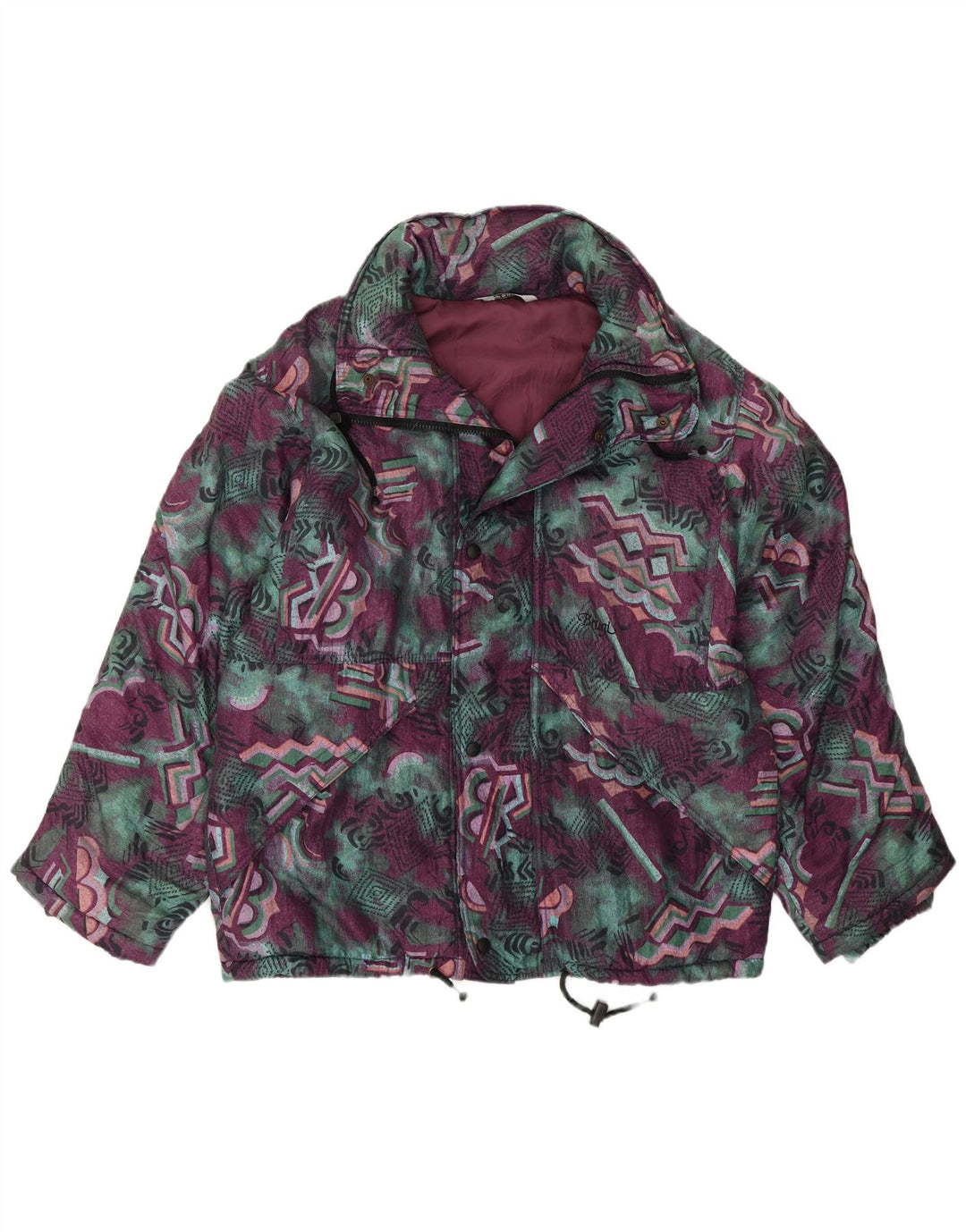 Jaqueta corta-vento masculina Brugi com padrão abstrato UK 42 XL multicolorida