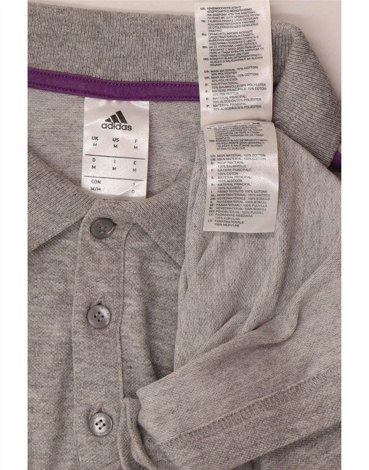 Camisa Polo Adidas Real Madrid Masculina Cinza Médio Algodão