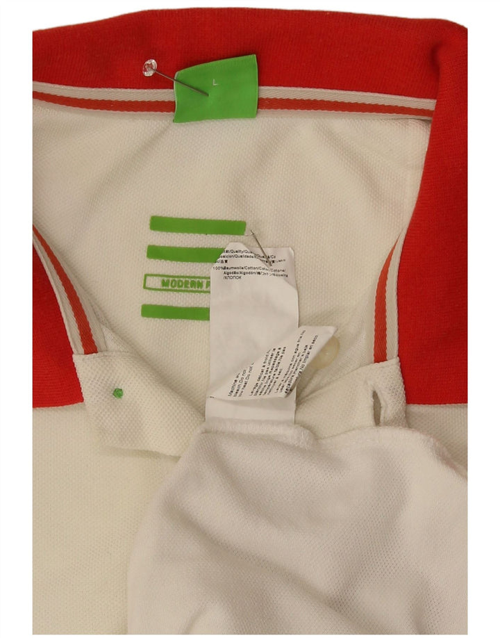 Camisa polo masculina Hugo Boss grande algodão colorblock branco