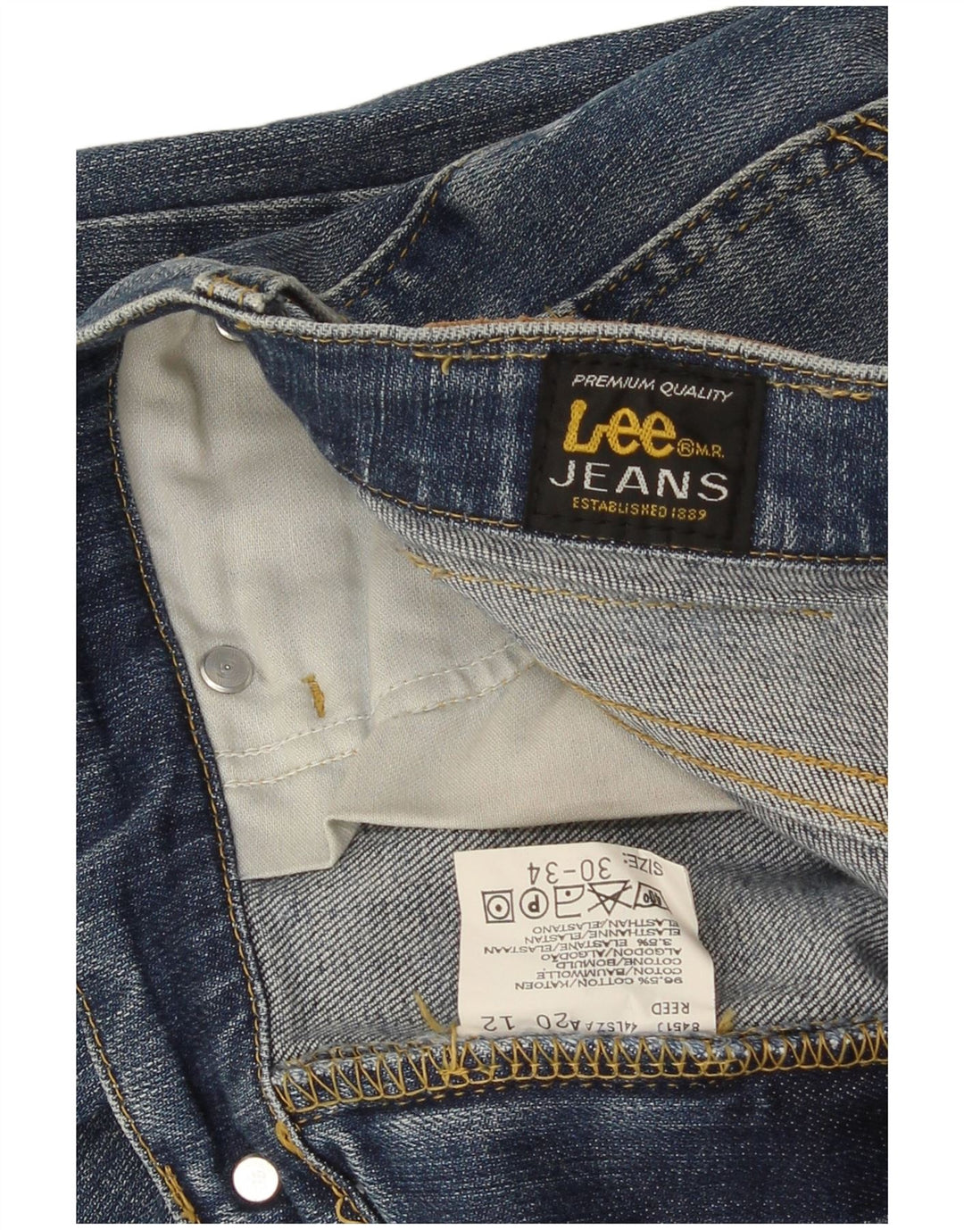 Lee Womens REED Bootcut Jeans W30 L34 Azul Algodão