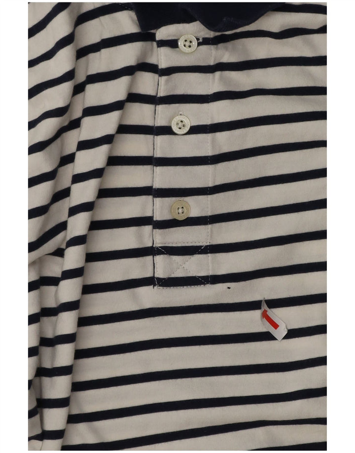 Camisa polo masculina Lyle & Scott grande algodão listrado branco