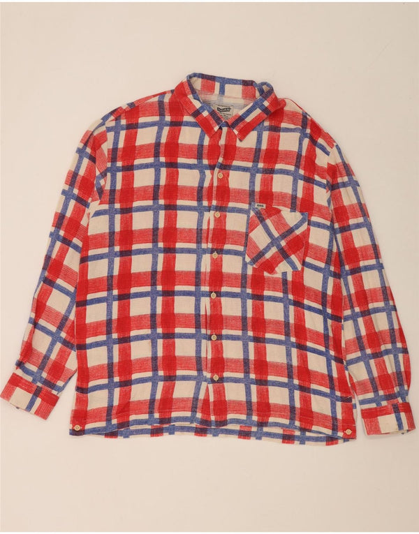 Camisa masculina Gas XL algodão xadrez vermelho