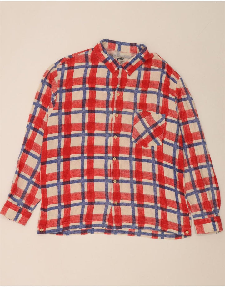 Camisa masculina Gas XL algodão xadrez vermelho