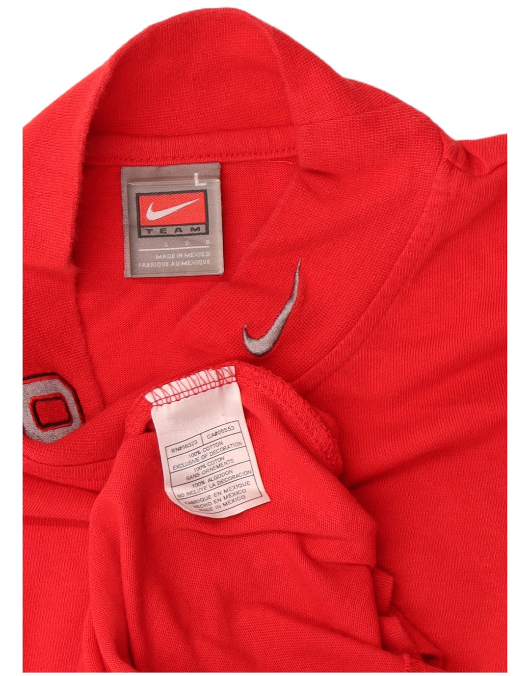 Top masculino NIKE manga comprida grande algodão vermelho