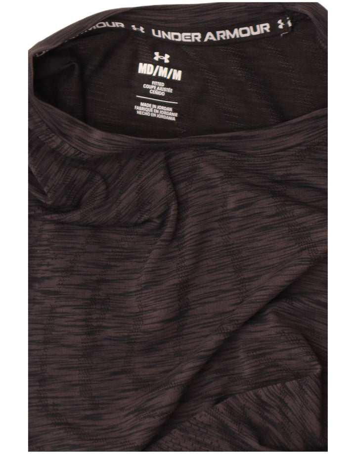 Camiseta masculina Under Armour justa preta média manchada