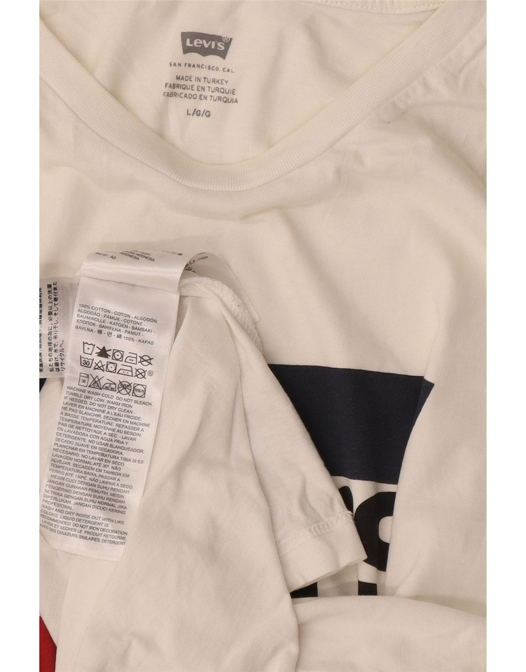 Camiseta gráfica masculina LEVI'S grande algodão branco