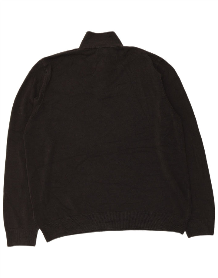 Suéter masculino Marks & Spencer com zíper e gola XL preto acrílico