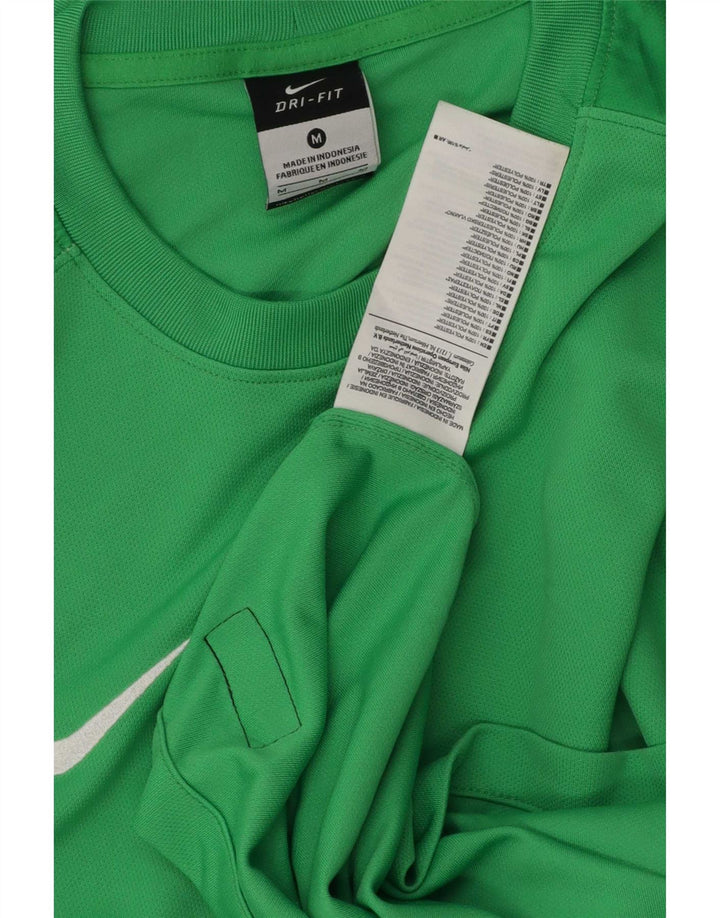 Nike Mens Dri Fit Top Manga Longa Verde Médio Colourblock Poliéster