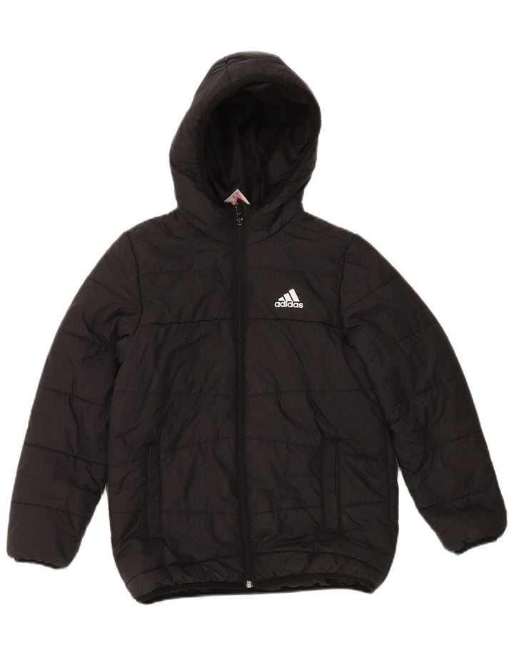 Casaco acolchoado com capuz Adidas Boys 9-10 anos preto poliéster