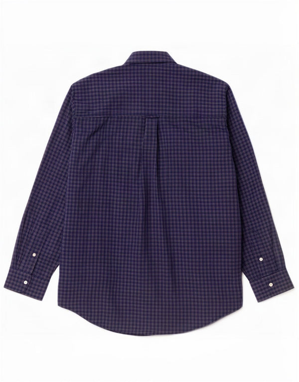 Camisa masculina Chaps Easy Care XL azul marinho xadrez algodão