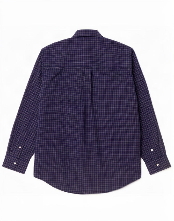 Camisa masculina Chaps Easy Care XL azul marinho xadrez algodão