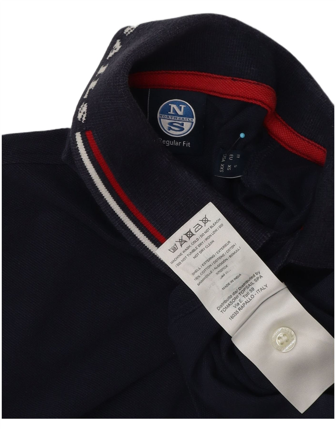 Camisa polo masculina North Sails Graphic Regular Fit pequena algodão azul marinho