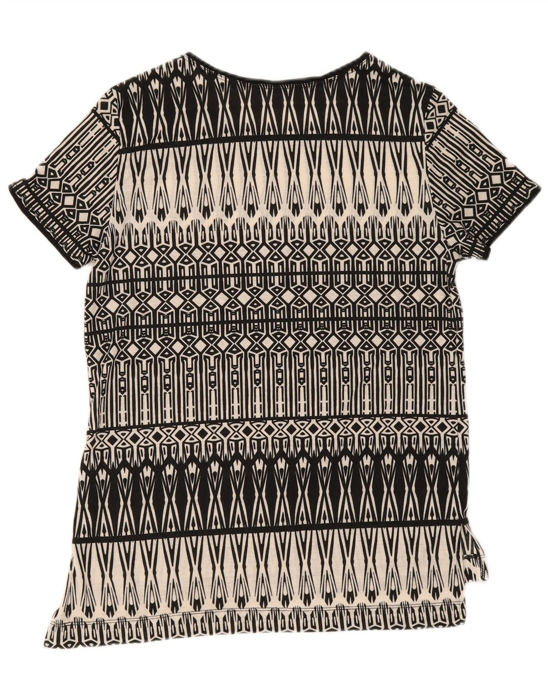 Camiseta feminina Oasis UK 10 pequena geométrica preta