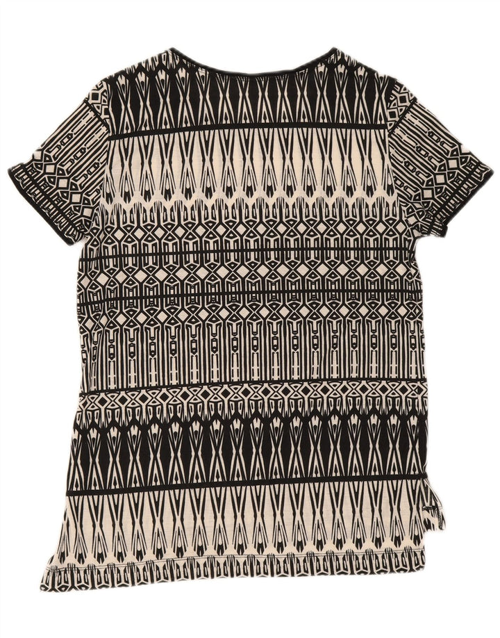 Camiseta feminina Oasis UK 10 pequena geométrica preta