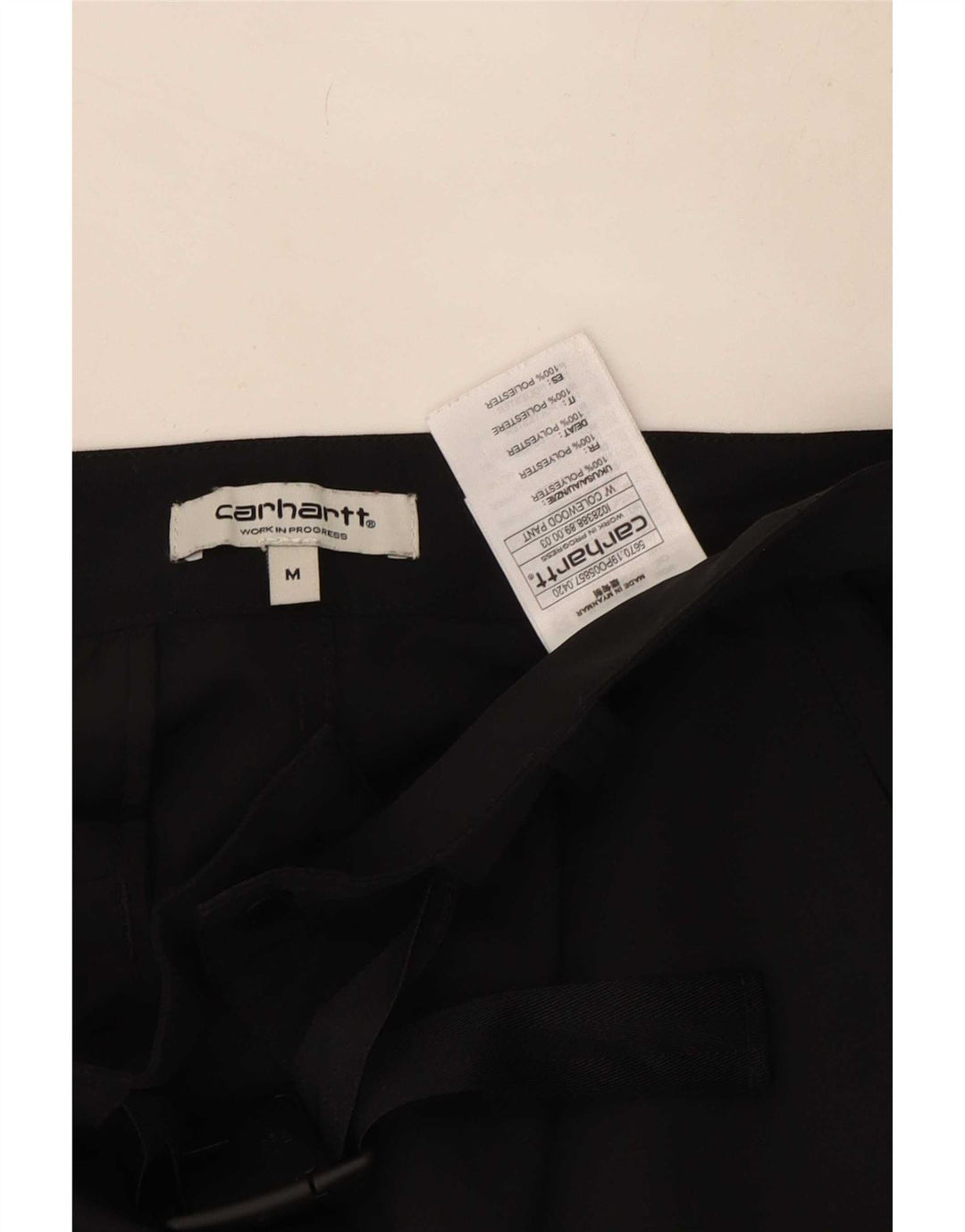 Carhartt Mens Tapered Cargo Calças Médio W31 L26 Poliéster Preto