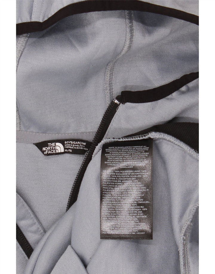 THE NORTH FACE Meninos moletom com capuz gráfico com zíper e gola 14-15 anos XL cinza