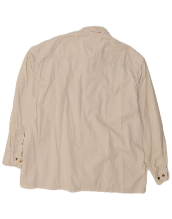 Camisa jeans masculina Berto Lucci XL algodão branco