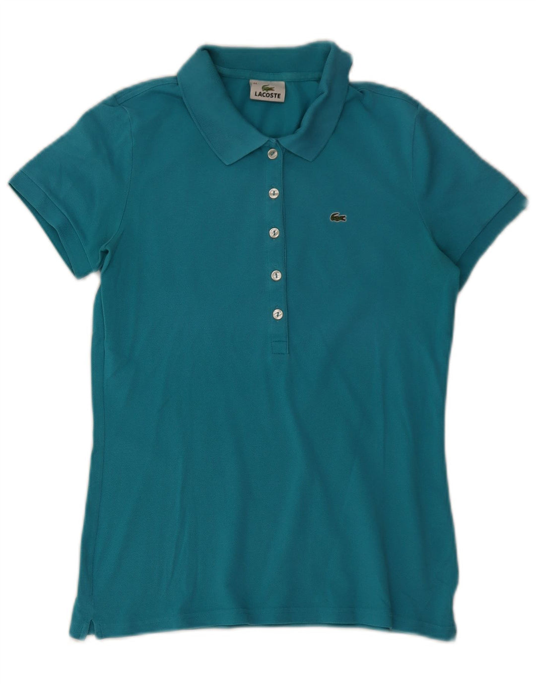 Camisa polo feminina Lacoste tamanho 44 grande algodão azul
