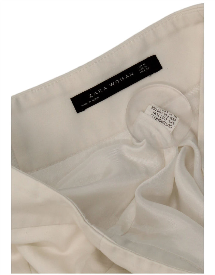 Mini saia feminina Zara médio W28 algodão branco