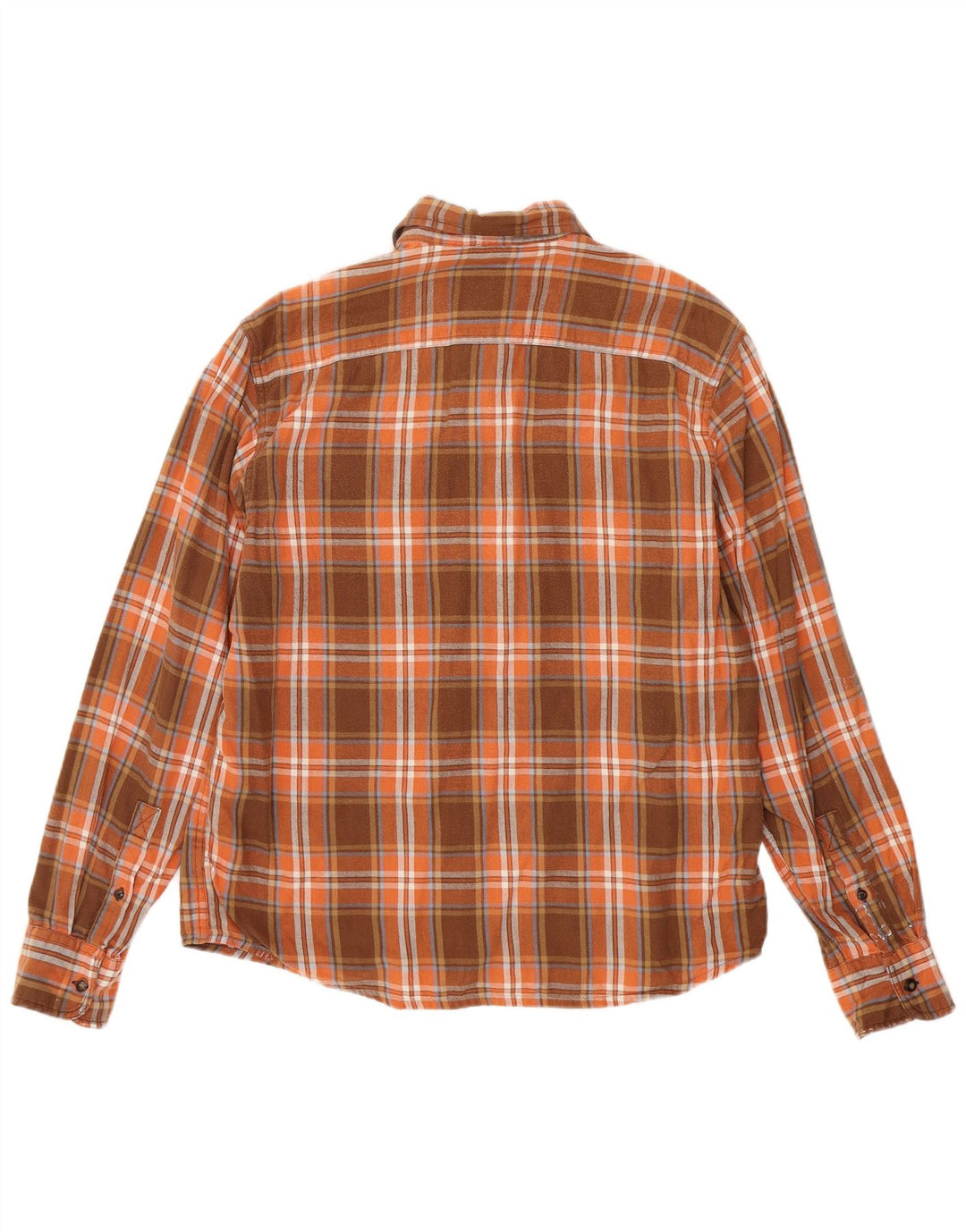Camisa masculina de flanela Timberland médio marrom xadrez algodão