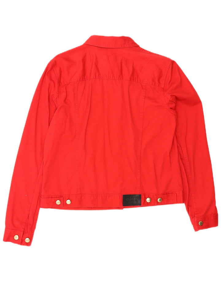 Jaqueta jeans feminina CHAPS Reino Unido 14 algodão vermelho médio
