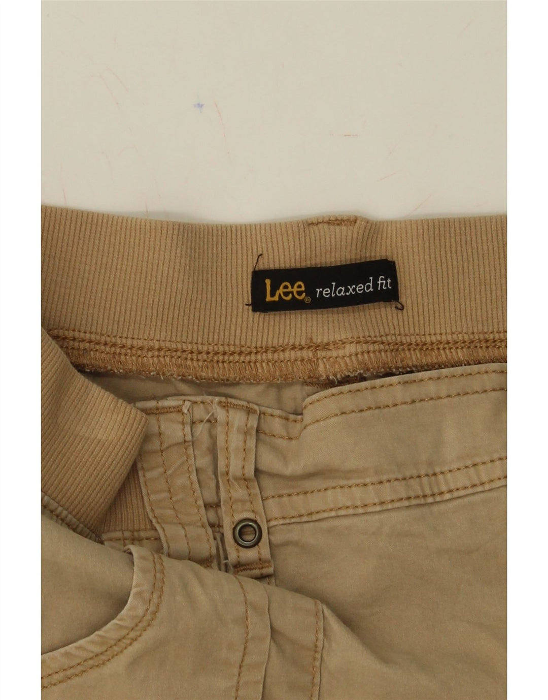 LEE Womens Relaxed Fit Bermuda Shorts US 14 XL W36  Beige Cotton Vintage Lee and Second-Hand Lee from Messina Hembry 