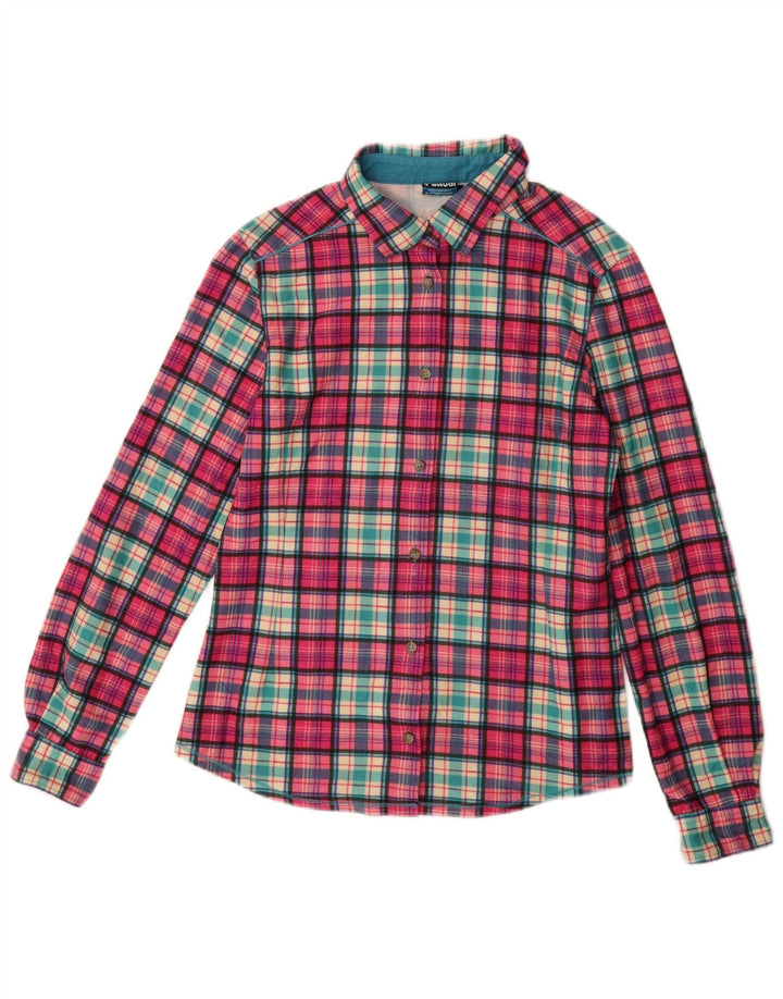 Camisa feminina de flanela BRUGI Reino Unido 14 grande xadrez rosa