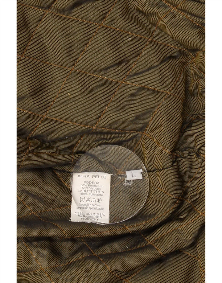 Jaqueta bomber masculina VINTAGE de camurça Reino Unido 40 grande couro marrom