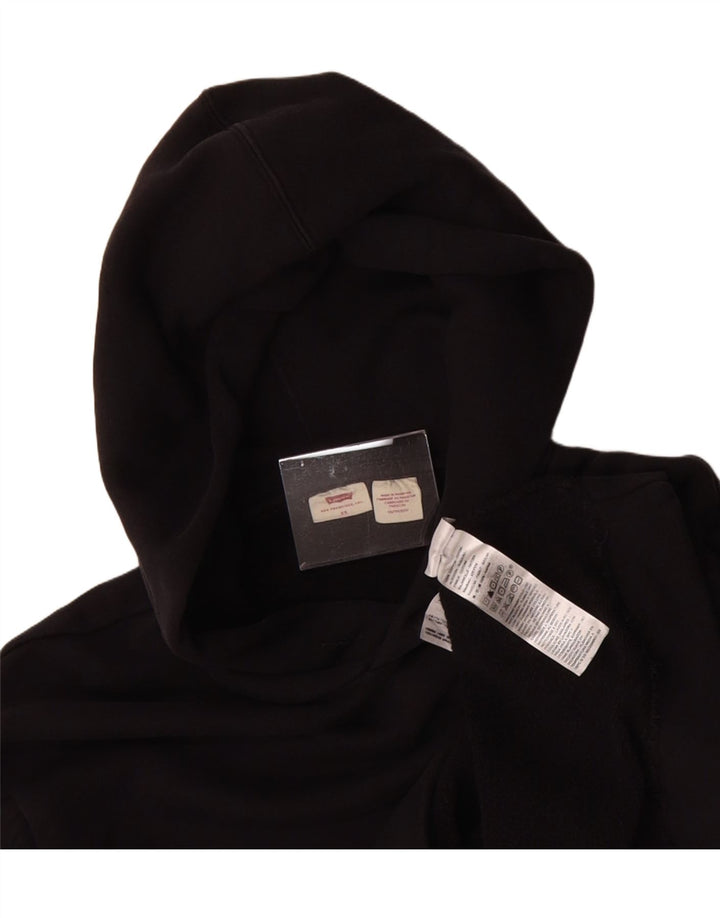 LEVI'S Womens Oversized Hoodie Jumper UK 6 XS Black Cotton Vintage Levi's and Second-Hand Levi's from Messina Hembry 