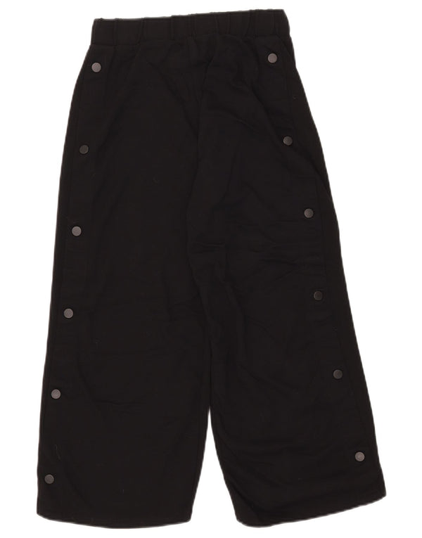 Calça casual feminina Zara com perna larga 13-14 anos W24 L24 preta viscose