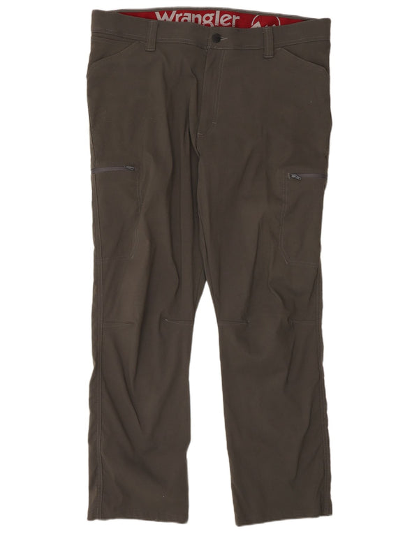 Calça cargo masculina Wrangler reta para caminhada W36 L30 cinza nylon